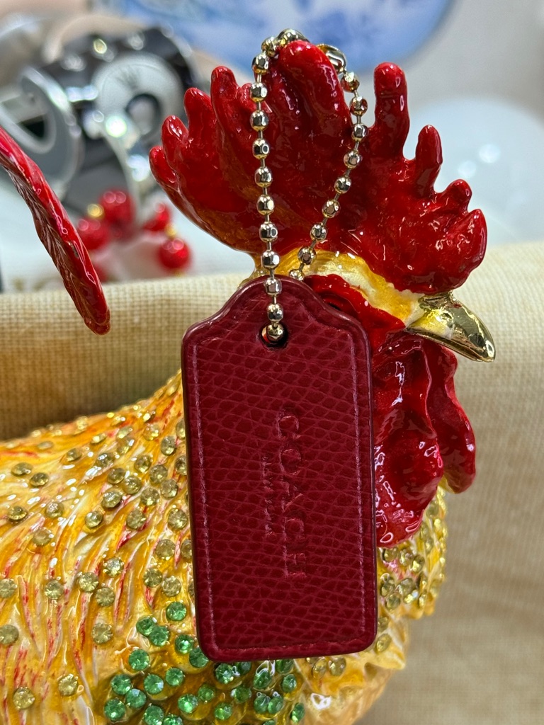 Coach Red Leather Hang Tag